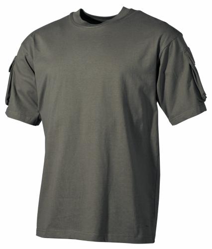 Product image of the product “US T-Shirt, short-sleeved, OD green, with sleeve pockets ”