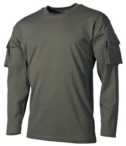 Product image of the product “US Shirt, long-sleeved, OD green, with sleeve pockets ”