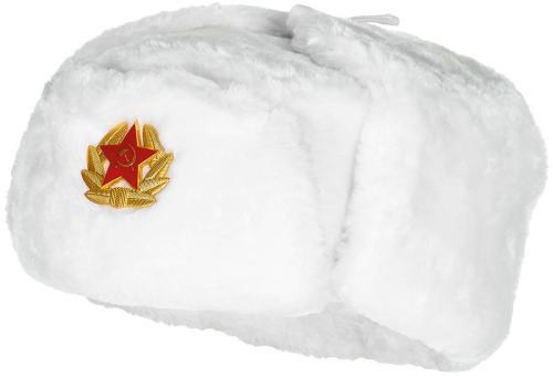 Artikelbild des Artikels “Russ. Fellmütze, weiß, mit Abzeichen “