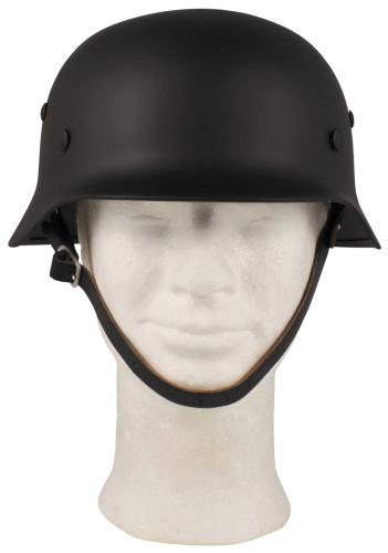 Artikelbild des Artikels “Stahlhelm WW II, schwarz, mit Leder-Innenteil “