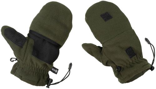 Artikelbild des Artikels “Fleece-Faust-Fingerhandschuhe, oliv, mit Ausziehschlaufen “
