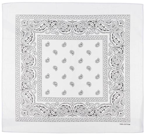 Artikelbild des Artikels “Bandana, weiß-schwarz, ca. 55 x 55 cm, Baumwolle “
