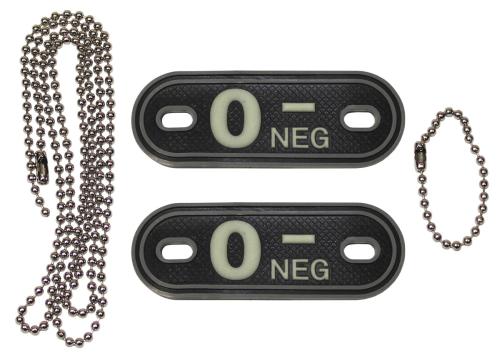 Artikelbild des Artikels “Blutgruppenmarken, mit Ketten, nachleuchtend, 