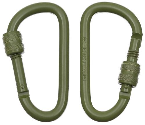 Artikelbild des Artikels “Karabiner, Schraubverschluss, D 8 mm x 8 cm, 2er Pack, oliv “