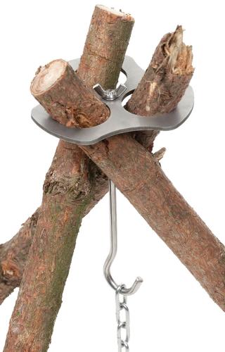 Artikelbild des Artikels “Dreibeinhalter, Edelstahl, mit Kette und Haken “