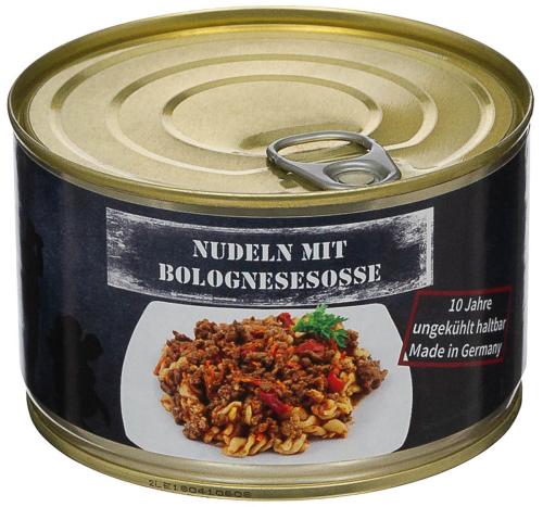 Artikelbild des Artikels “Nudeln mit Bolognesesoße, Vollkonserve, 400 g, 7% Mwst. “