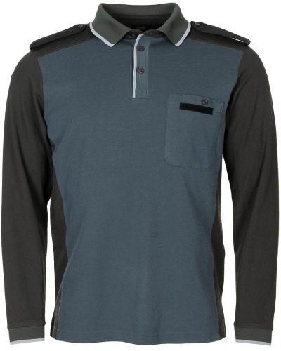 Artikelbild des Artikels “Brit. Poloshirt, blau/grau, langarm, gebr. “