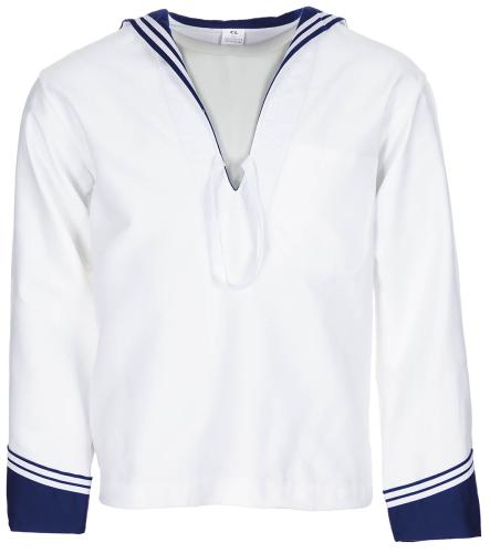 Artikelbild des Artikels “Ital. Marinehemd, weiß, blau-weißer Kragen, neuw. “