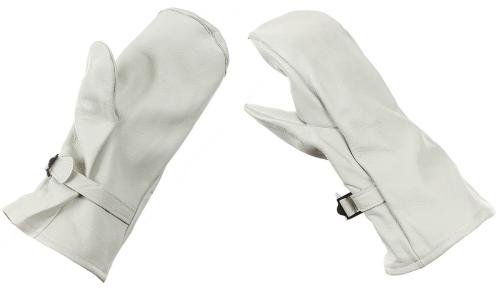 Artikelbild des Artikels “Schwed. Fausthandschuhe, Leder, weiß, neuw. “