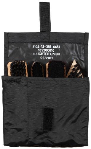 Artikelbild des Artikels “BW Schuhputzbeutel, schwarz, mit 4 Bürsten, gebr. “
