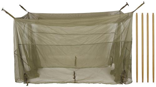 Artikelbild des Artikels “US Moskitonetz, für Feldbett, oliv, mit 4 Holzstangen, neuw. “