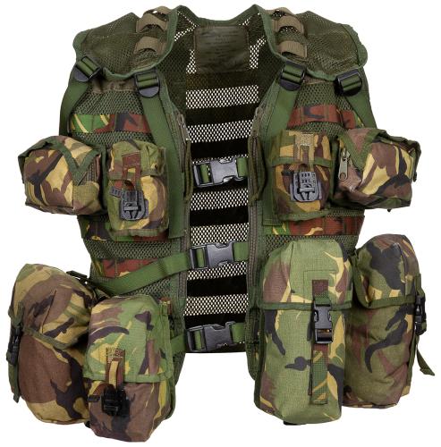 Artikelbild des Artikels “Holl. Gefechtsweste, Modular, NL tarn, 9 div. Taschen, gebr. “