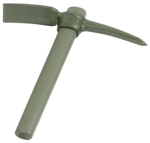Image de l'article US Pioche, métallique, olive, avec manche en bois et housse 