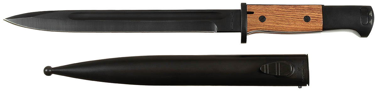 Artikelbild 1 des Artikels “Bajonett, Mauser K98, Holzgriff, Scheide (Repro) “