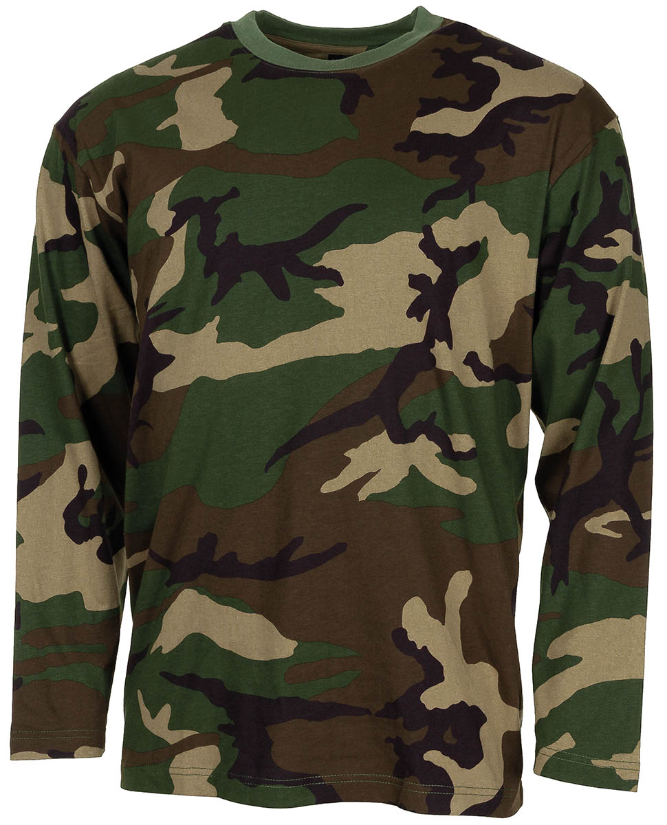 Product image 1 of the product “US Shirt, long-sleeved, woodland, 170 g/m² ”