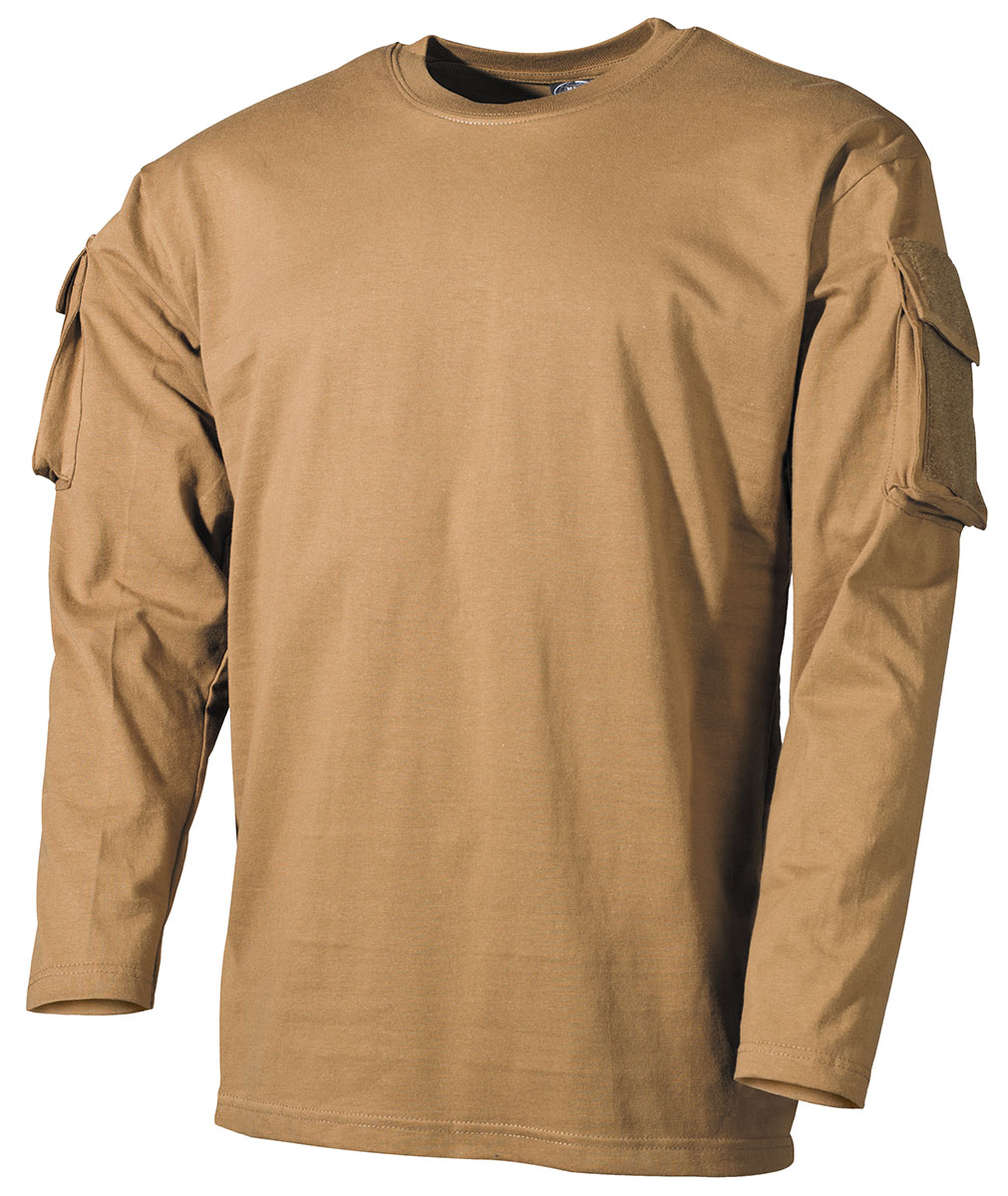 Product image 1 of the product “US Shirt, long-sleeved, coyote, with sleeve pockets ”