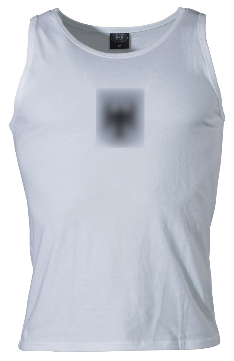 Product image 1 of the product “BW Tank-Top, white, with 