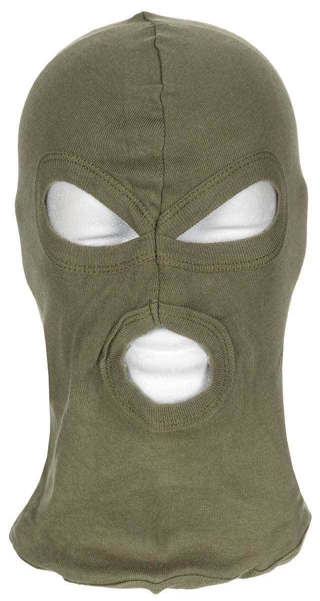 Artikelbild 1 des Artikels “Balaclava, 3-Loch, dünn, oliv, 100 % Baumwolle “