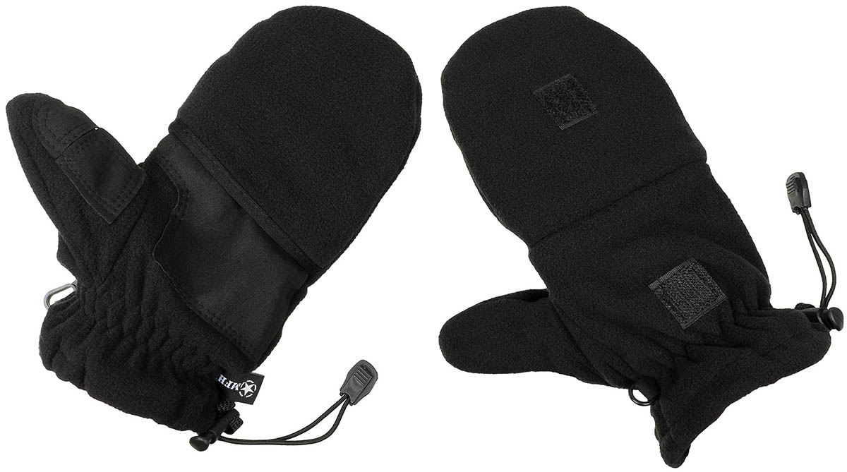 Artikelbild 1 des Artikels “Fleece-Faust-Fingerhandschuhe, schwarz, mit Ausziehschlaufen “