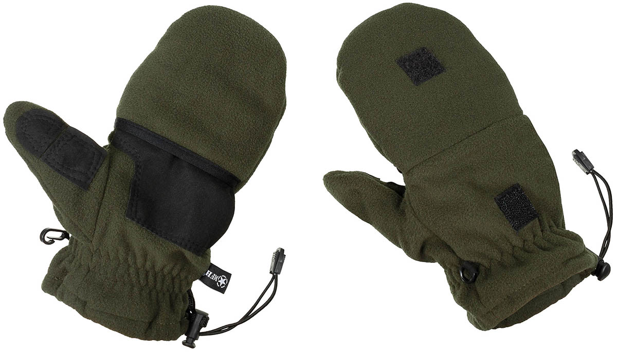 Artikelbild 1 des Artikels “Fleece-Faust-Fingerhandschuhe, oliv, mit Ausziehschlaufen “