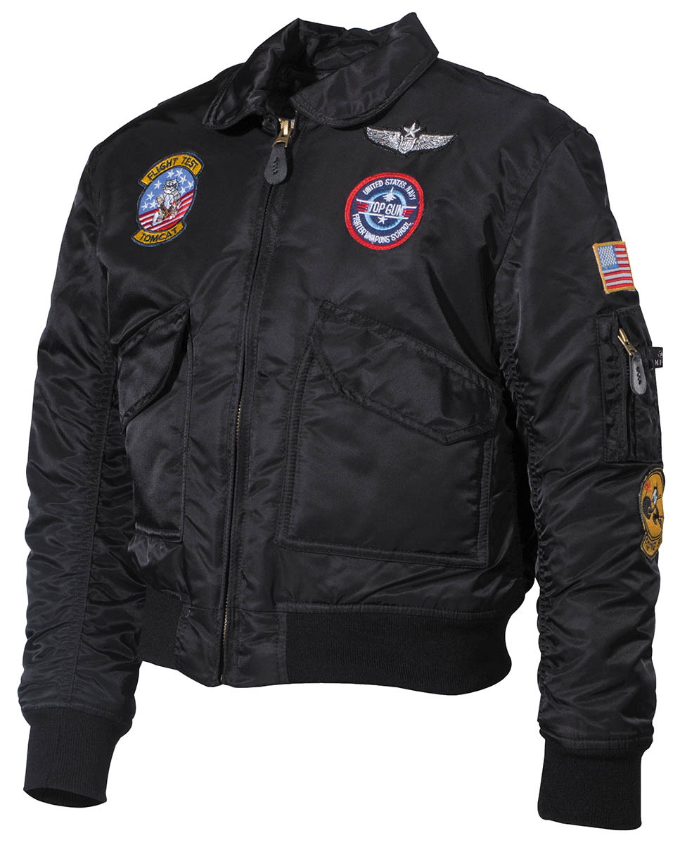 Artikelbild 1 des Artikels “US Kinder-Pilotenjacke, CWU, schwarz, mit Fliegerabzeichen “