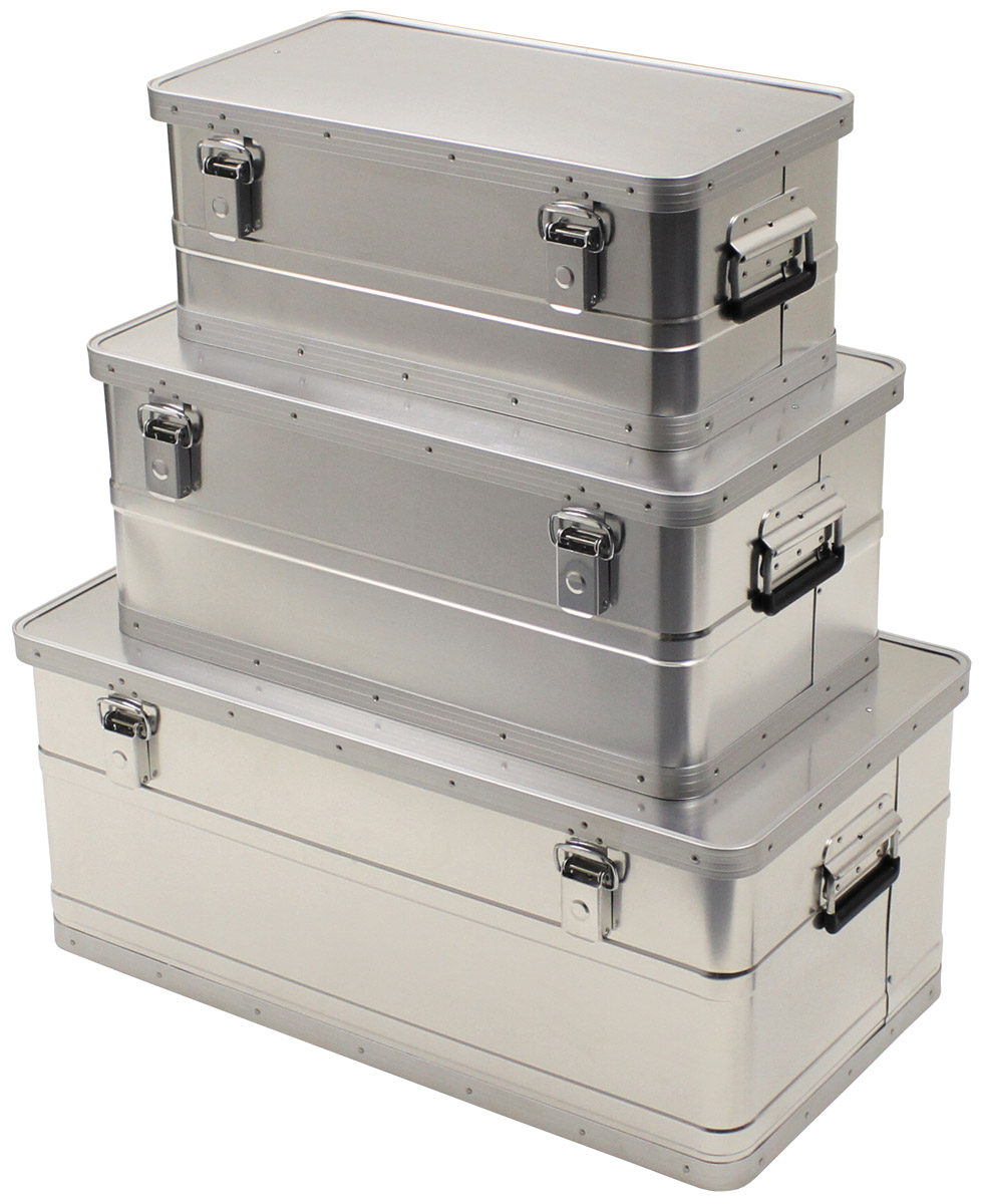 Artikelbild 1 des Artikels “Transportkisten, Alu, 3er Set, 34 l, 55 l, 100 l “