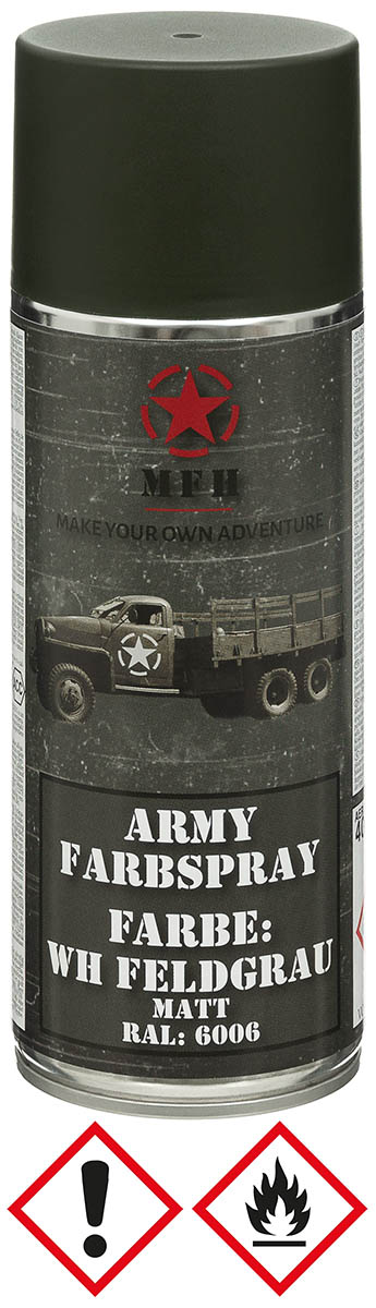 Image 1 de l'article Bombe de peinture armée, WH GRIS-VERT, mat, 400 ml 