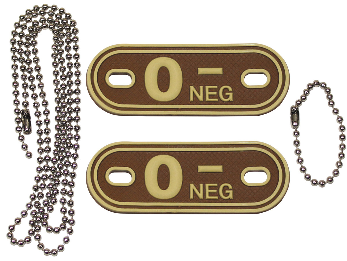 Artikelbild 1 des Artikels “Blutgruppenmarken, mit Ketten, desert, 