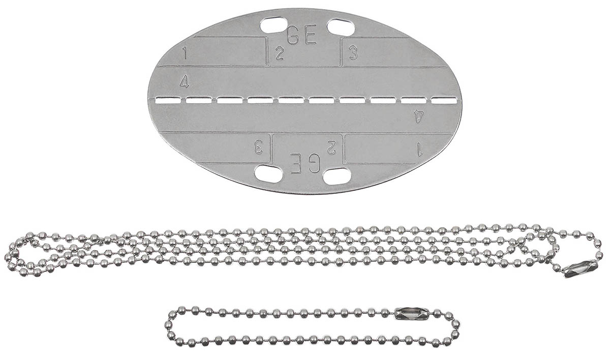 Image 1 de l'article plaque d'identité, ovale, 2 chaines, allemande 