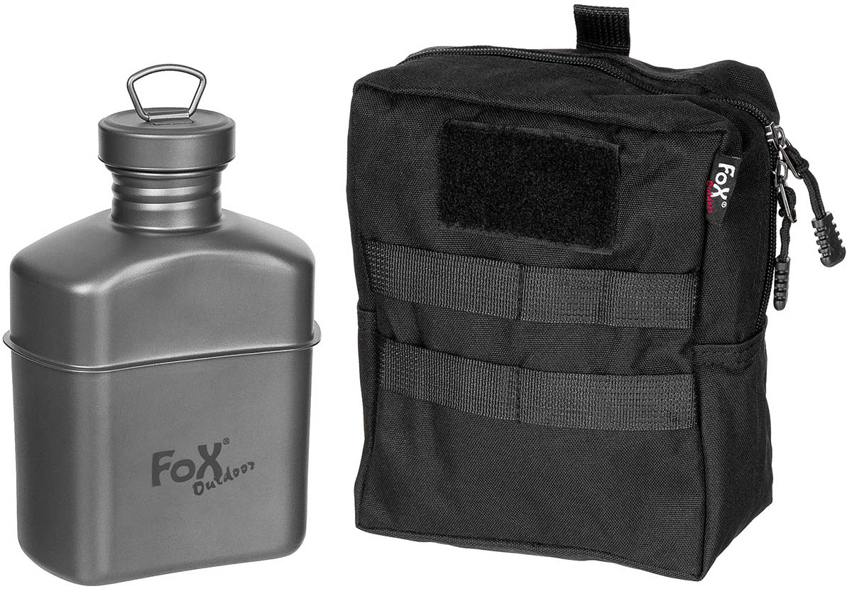 Artikelbild 1 des Artikels “Trinkflasche, Titan, ca. 1 l, mit Tasche “