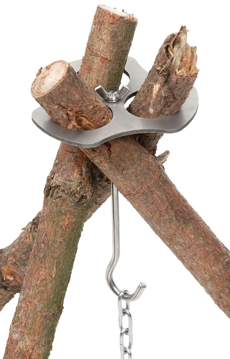 Artikelbild 1 des Artikels “Dreibeinhalter, Edelstahl, mit Kette und Haken “