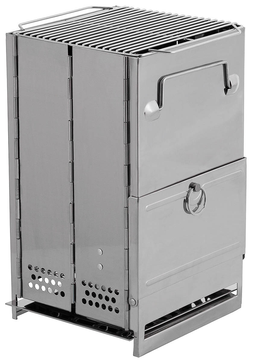 Image 1 de l'article Poêle Fusée, avec grille, pliable, medium, Inox 