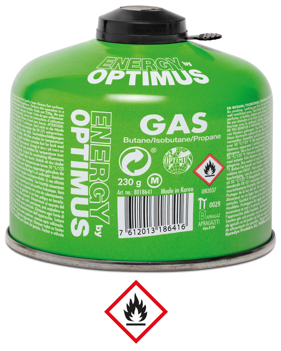 Product image 1 of the product “Gas Cartridge, OPTIMUS, Butane/Isobutane/Propane, 230 g ”