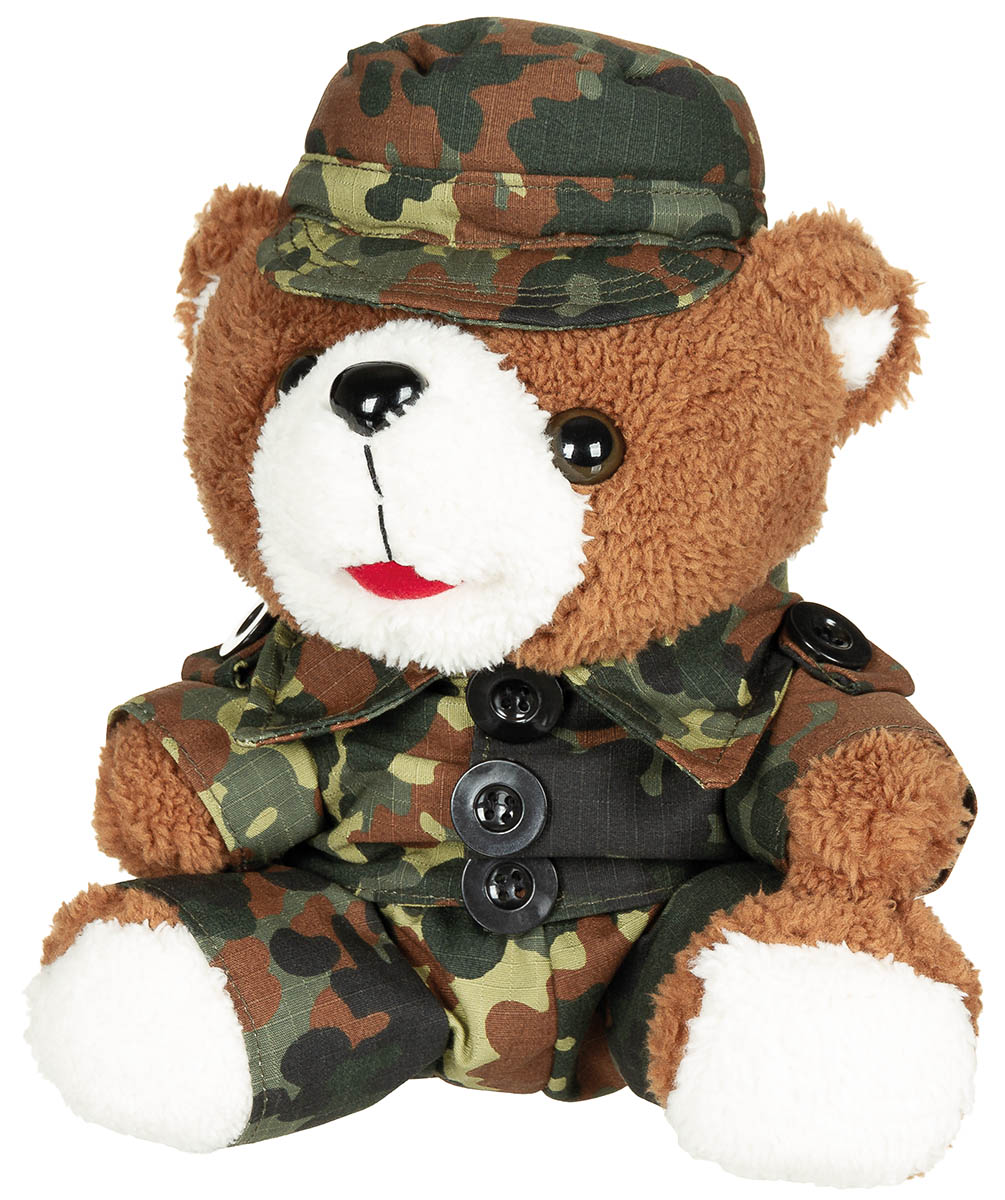 Artikelbild 1 des Artikels “Teddybär, mit Anzug und Mütze, flecktarn, ca. 28 cm “