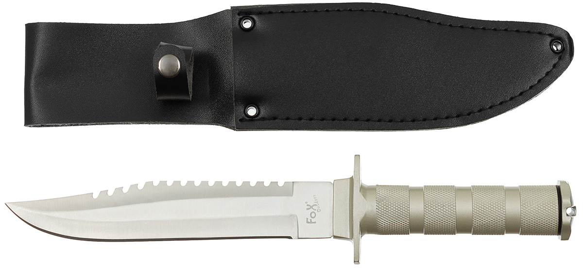 Artikelbild 1 des Artikels “Überlebensmesser, silber, Aluminiumgriff, Scheide “