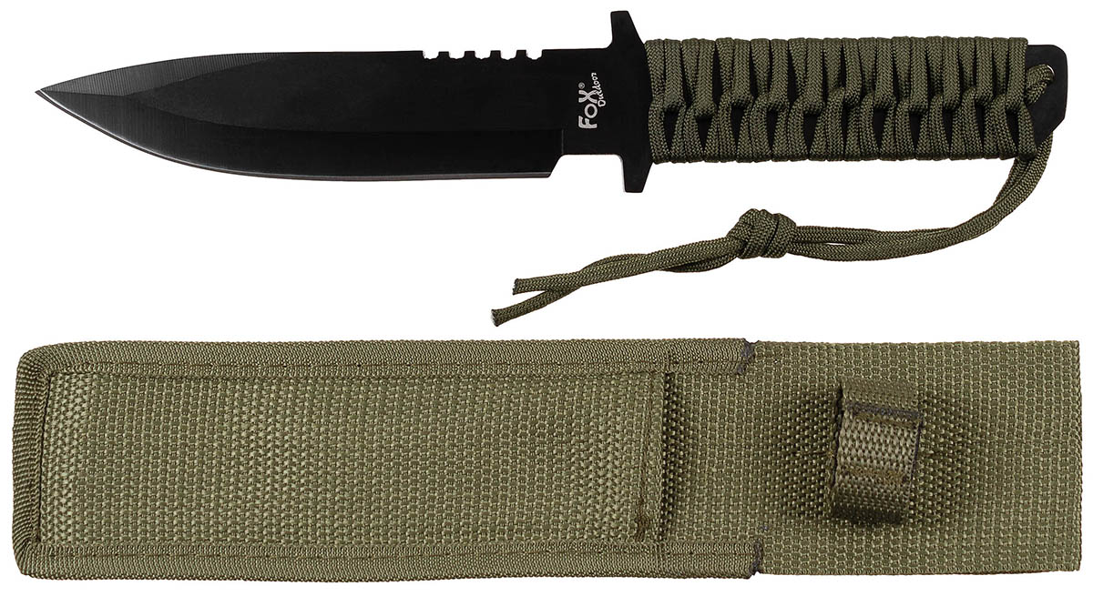 Artikelbild 1 des Artikels “Messer, feststehende Klinge, oliv, Griff umwickelt “