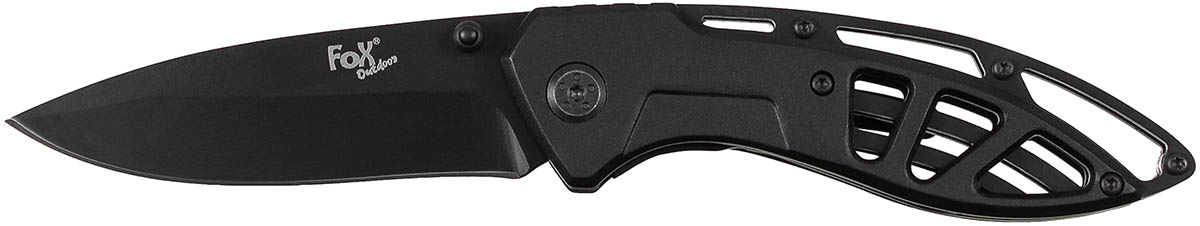 Artikelbild 1 des Artikels “Klappmesser, Einhand, schwarz, gelochter Metallgriff “