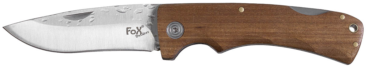 Image 1 de l'article Couteau pliant, manche en bois, lame texturée 