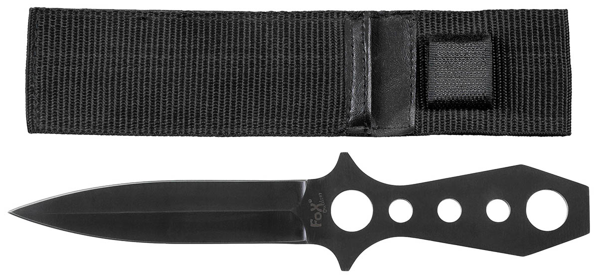 Artikelbild 1 des Artikels “Wurfmesser, 2-schneidig, schwarz, Scheide “