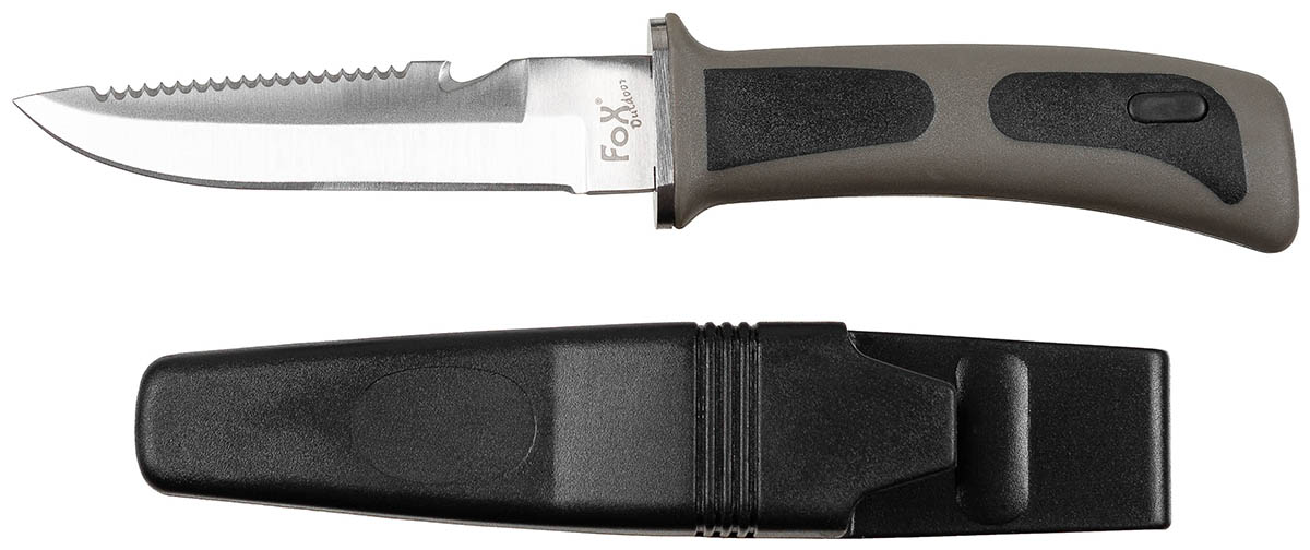 Artikelbild 1 des Artikels “Tauchermesser, schwarz, Gummigriff, Scheide “