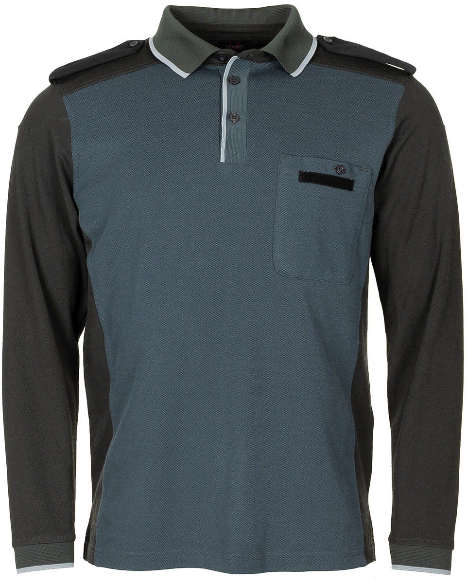 Artikelbild 1 des Artikels “Brit. Poloshirt, blau/grau, langarm, gebr. “