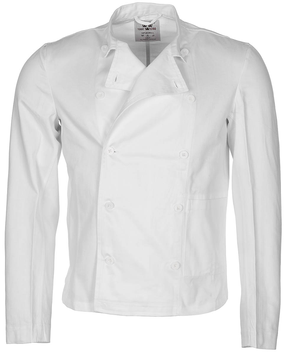 Artikelbild 1 des Artikels “Schwed. Kochjacke, weiß, neuw., mit Lagerspuren “