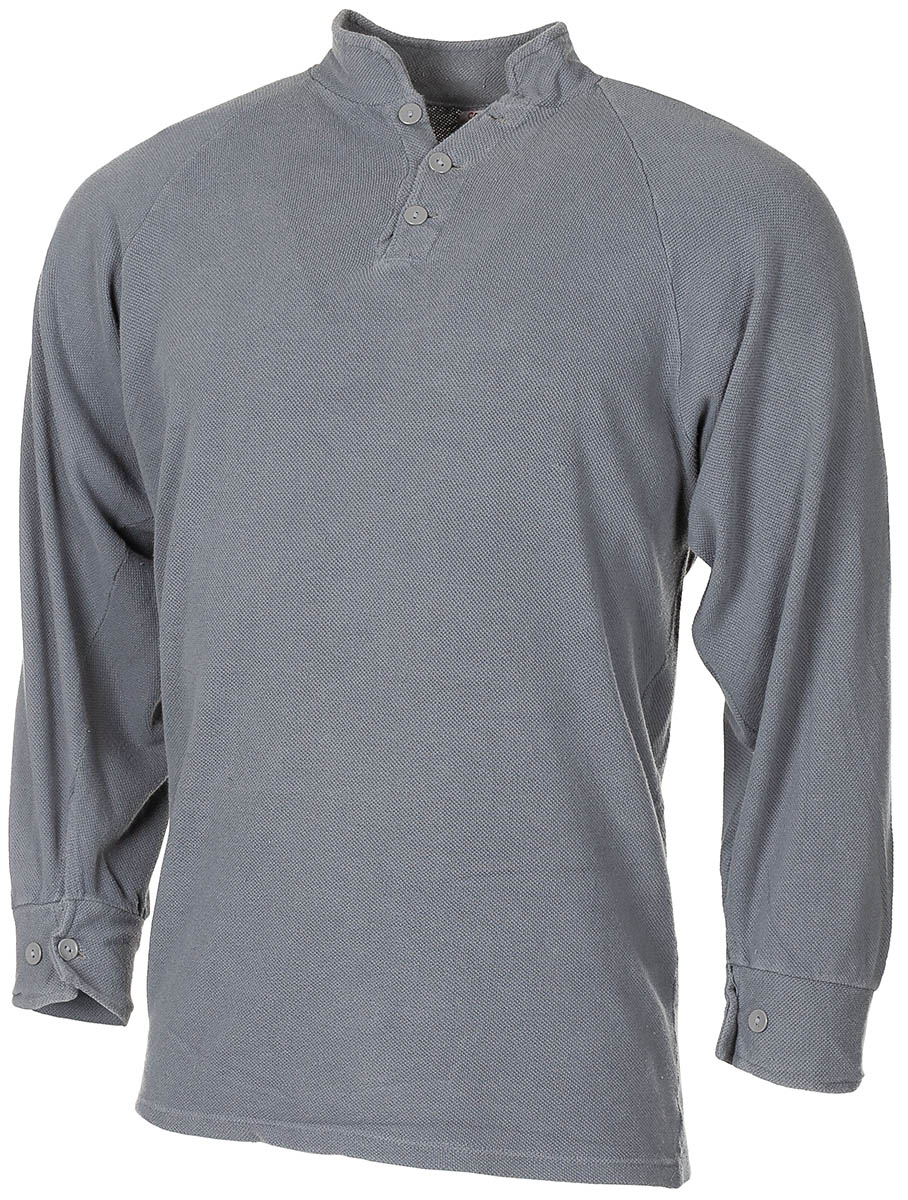 Artikelbild 1 des Artikels “Dän. Trikothemd, grau, mit Knopfleiste, gebr. “