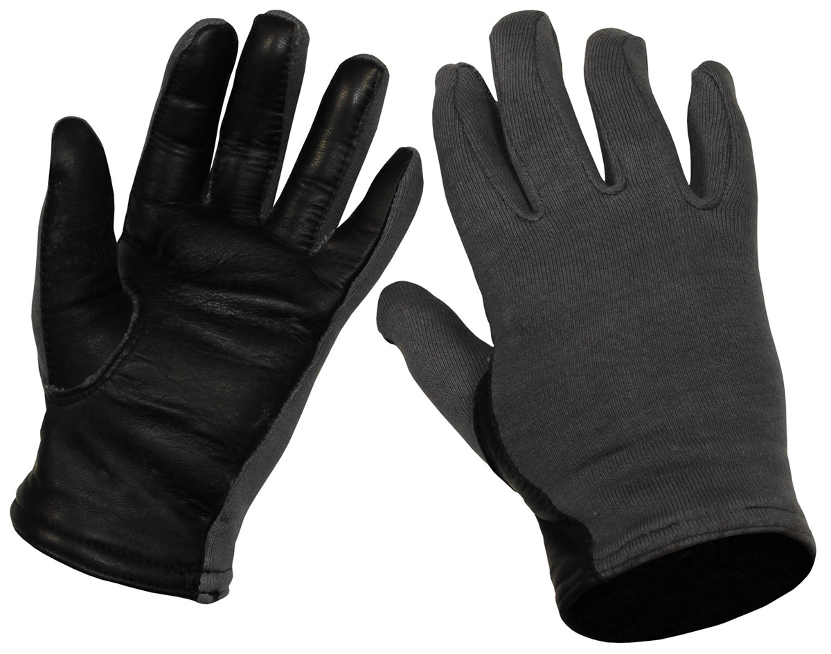 Artikelbild 1 des Artikels “Belg. Fingerhandschuhe, grau, Pilot, Lederbesatz, neuw. “