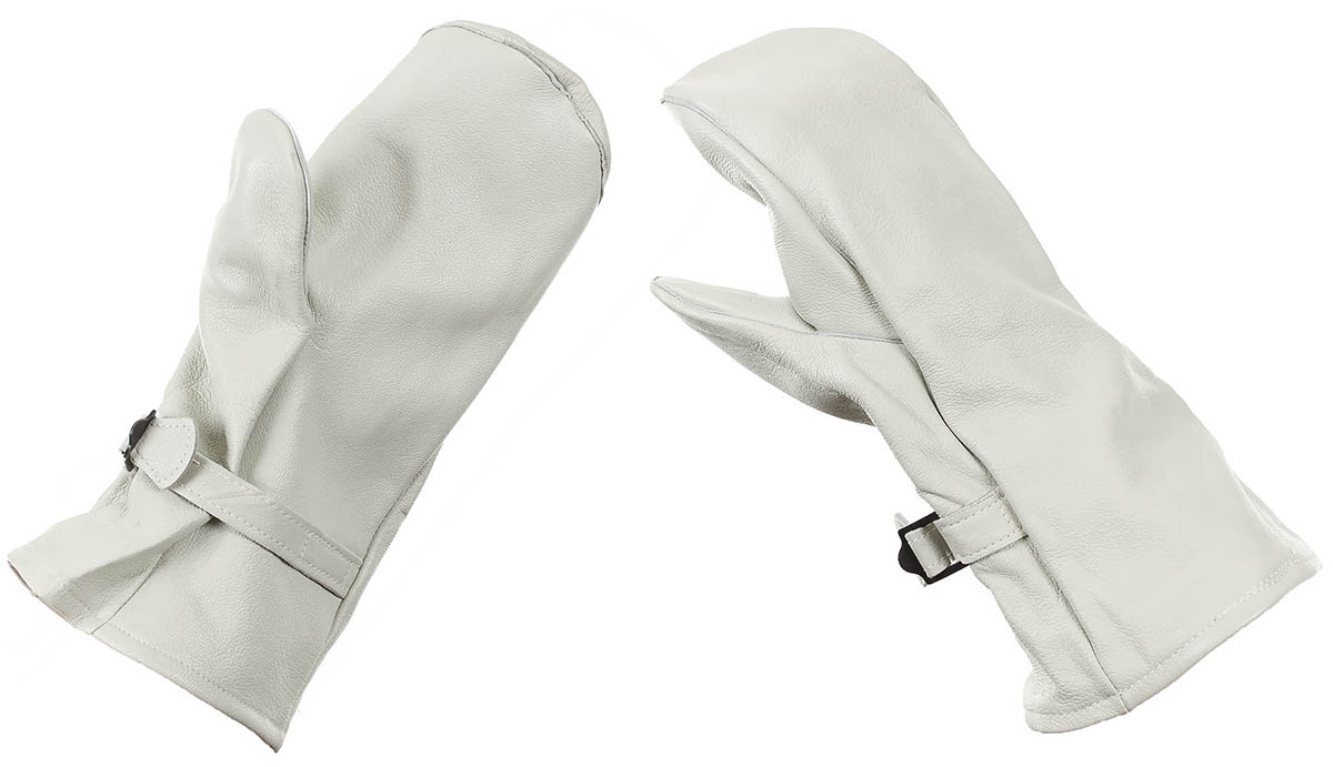 Artikelbild 1 des Artikels “Schwed. Fausthandschuhe, Leder, weiß, gebr. “