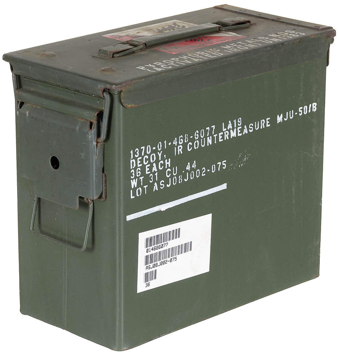 Artikelbild 1 des Artikels “Munitionskiste, Gr. 4, gebr., Abm.: 29,5 x 15,5 x 25,5 cm “
