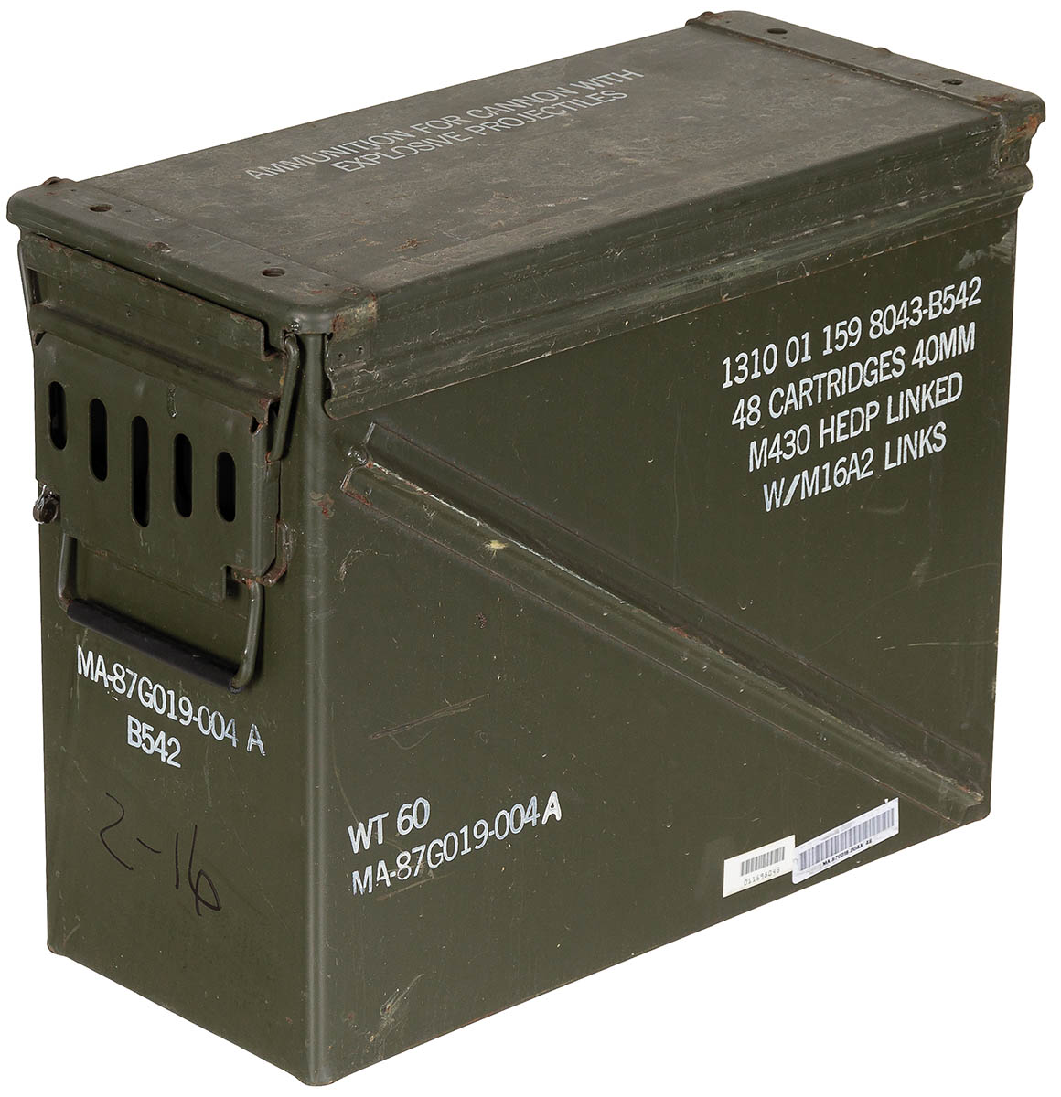Artikelbild 1 des Artikels “Munitionskiste, Gr. 7, gebr., Abm.: 46 x 21,5 x 36,5 cm “