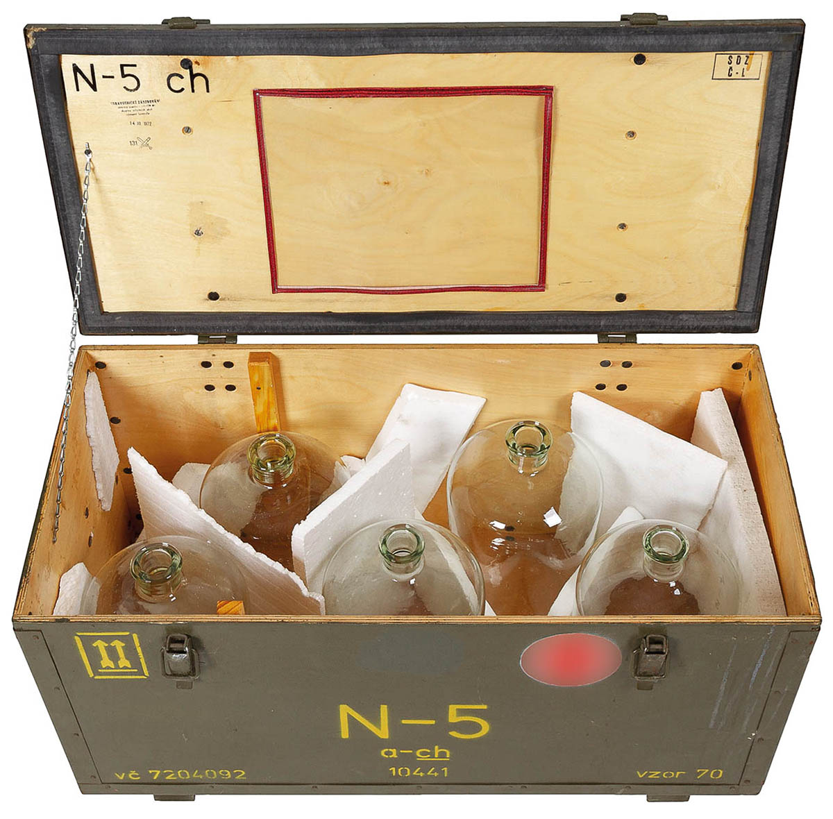 Artikelbild 1 des Artikels “CZ/SK Glasflasche, 5 St., 5l, inkl. Transportbox, neuw. “