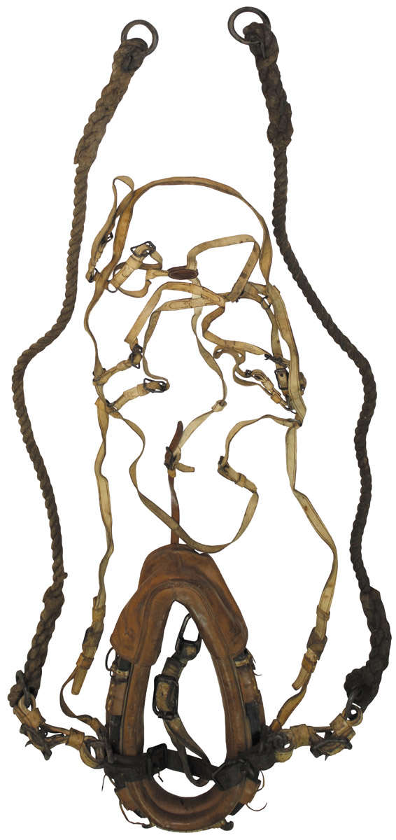 Artikelbild 1 des Artikels “Finn. Pferdekummet, Leder, mit Geschirr, gebr. “