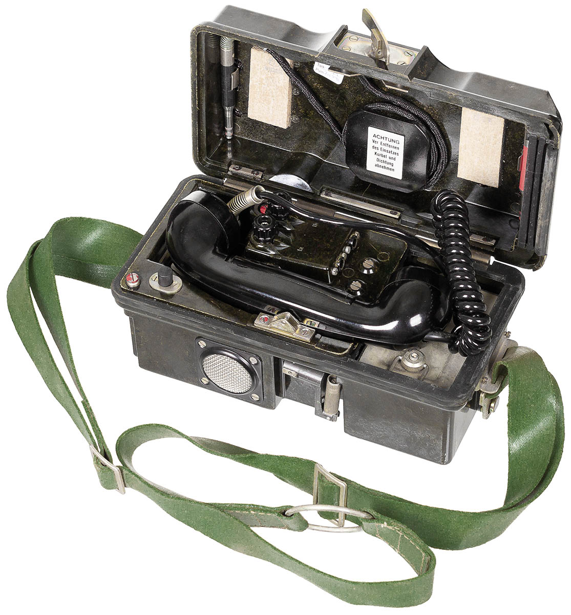 Artikelbild 1 des Artikels “NVA Feldtelefon, neuw., mit Zubehör, im Koffer “